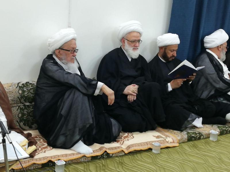 المرجع اليعقوبي يحضر مجلس الفاتحة على روح آية الله الشيخ محمد آصف محسني (قده)