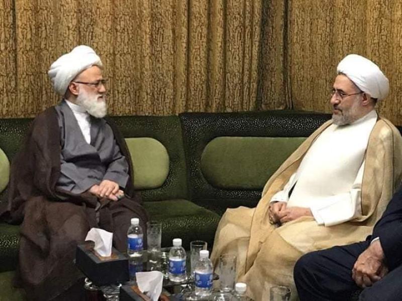 المرجع اليعقوبي يستقبل سماحة آية الله الشيخ الآراكي