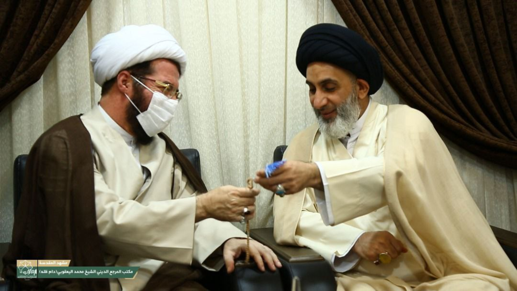 لقاء السيد محمد الموسوي مع الخطيب المشهور حجة الإسلام والمسلمين الشيخ مسعود علي