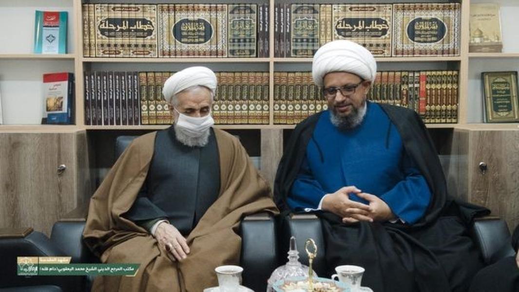 إمام جمعة طهران يزور مكتب سماحة المرجع اليعقوبي في مشهد المقدسة