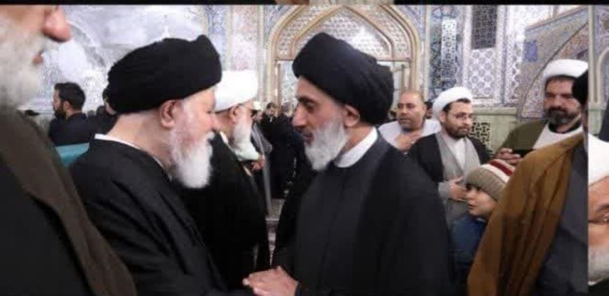 وفد المکتب المرجعیة الی مجلس عزاء السید ابراهیم رئیسی فی العتبة الرضویة